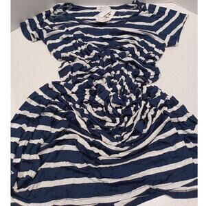 NEW EXIST Blouson Striped Navy Size 3X